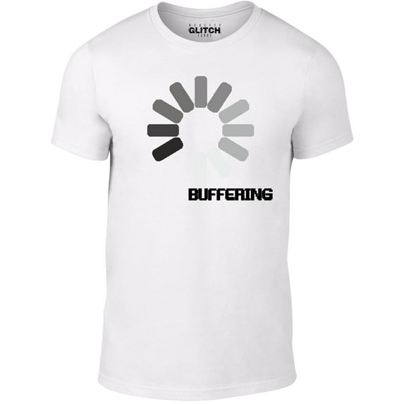 Reality Glitch Funny Buffering T-Shirt – Loading Symbol Internet Humor Tee for Gamers & Tech Fans