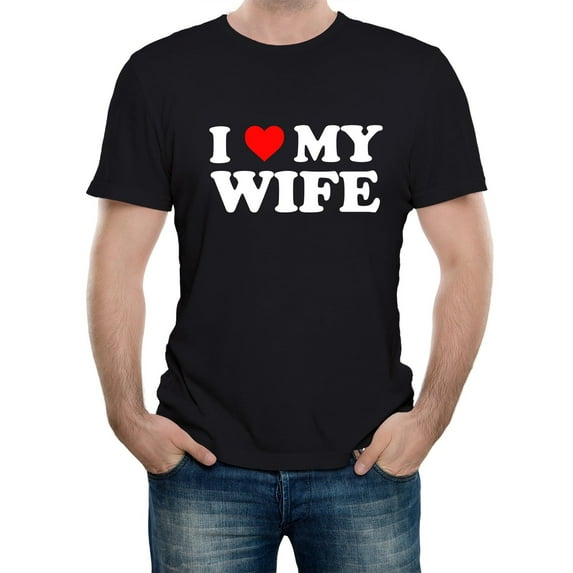 Reality Glitch I Love My Wife Mens T-Shirt Funny Marriage Anniversary Graphic Tee