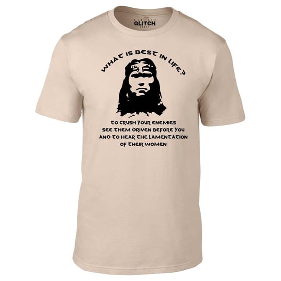 Reality Glitch Men's Barbarian Best in Life T-Shirt Classic 80s Movie Quote
