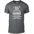 thumbnail image 1 of Reality Glitch Men's I Don't Run T-Shirt Funny Lazy Exercise Graphic Tee, 1 of 2