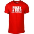 thumbnail image 1 of Reality Glitch Men's Rugby & Beer T-Shirt Funny Drinking Graphic Tee, 1 of 2