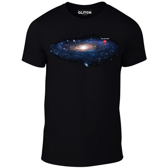 Reality Glitch Men's You Are Here T-Shirt Milky Way Galaxy Map Space Graphic Tee