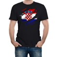 thumbnail image 1 of Reality Glitch Torn Croatia Flag T-Shirt – Patriotic Croatian Pride Tee for Men, 1 of 2
