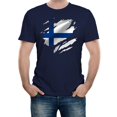 thumbnail image 1 of Reality Glitch Torn Finland Flag T-Shirt – Patriotic Finland Pride Tee for Men, 1 of 2