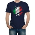 thumbnail image 1 of Reality Glitch Torn Italy Flag T-Shirt – Patriotic Italian Pride Tee for Men, 1 of 2