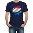 thumbnail image 1 of Reality Glitch Torn Luxembourg Flag T-Shirt – Patriotic Luxembourg Pride Tee for Men, 1 of 2