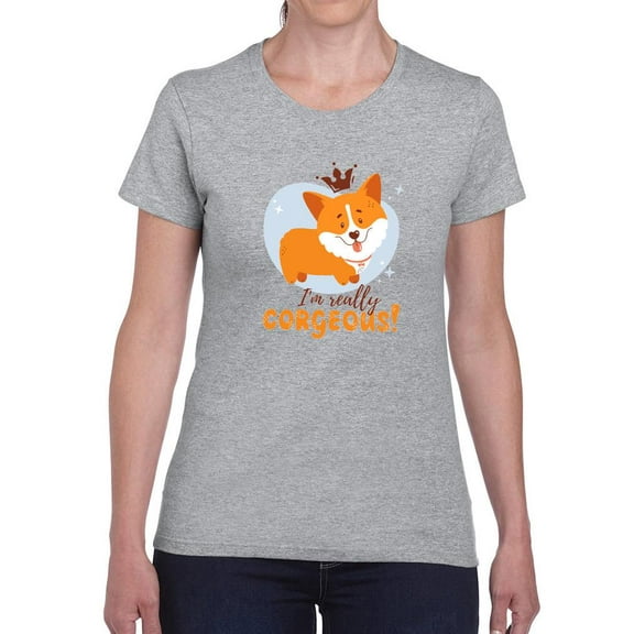Really Corgeous Welsh Corgi Blue T-Shirt Women -Image by Shutterstock, Female 3X-Large