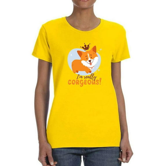 Really Corgeous Welsh Corgi Blue T-Shirt Women -Image by Shutterstock, Female 4X-Large