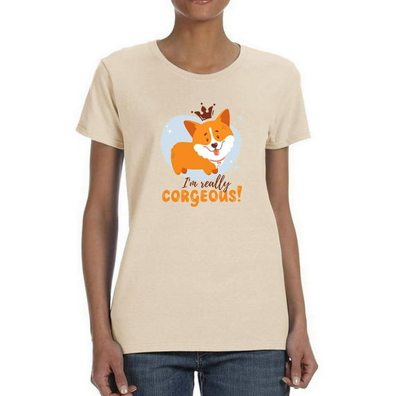 Really Corgeous Welsh Corgi Blue T-Shirt Women -Image by Shutterstock, Female Large