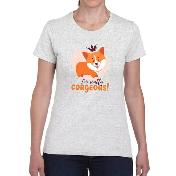 Really Corgeous Welsh Corgi Pink T-Shirt Women -Image by Shutterstock, Female 3X-Large