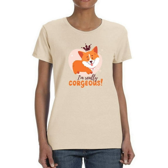 Really Corgeous Welsh Corgi Pink T-Shirt Women -Image by Shutterstock, Female 5X-Large