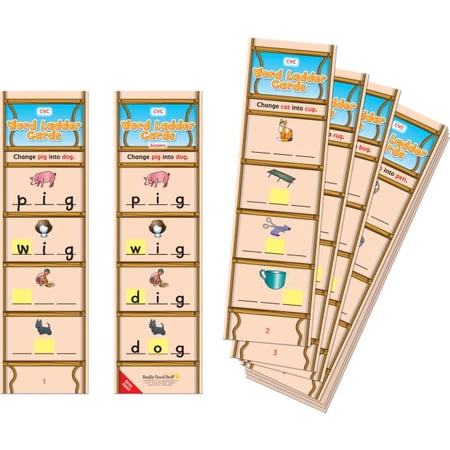 Really Good Stuff CVC Word Ladder Cards - 28 cards
