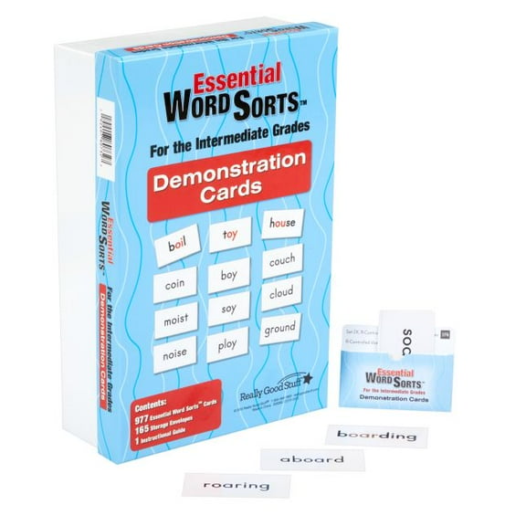 Really Good Stuff Essential Word Sorts Demonstration Cards for Intermediate Grades