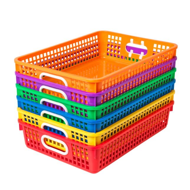 Neutral Classroom Storage Tall Baskets - 6 Pc.