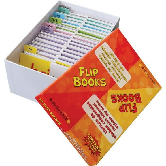 Really Good Stuff Libros de S?labas Compuestas (Spanish Advanced Syllable Flip Books) - 30 Flip Books