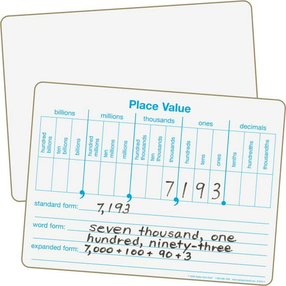 Really Good Stuff Place Value Dry Erase Board Set