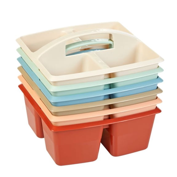 Really Good Stuff Four Equal Compartment Caddies - BOHO, 6 Pack