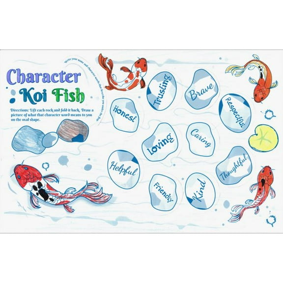 Really Good Stuff Ready-To-Decorate Character Koi Jumbo Lift-A-Flaps - Primary - 24 posters
