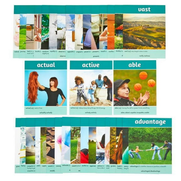 Really Good Stuff Robust Tier 2 Vocabulary Cards: Level 2 - 35 Photo Cards