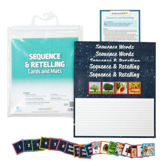 Really Good Stuff Sequence & Retelling Cards and Mats - 86 cards 5 mats