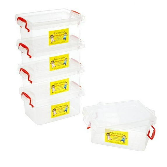 Really Good Stuff Stackable Storage Tubs With Locking Lid- Small - 5 tubs, 5 lids