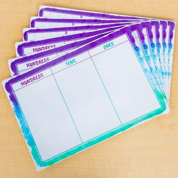 Really Good Stuff Ten-Frames And Place Value Dry-Erase Practice Mats - Set of 6