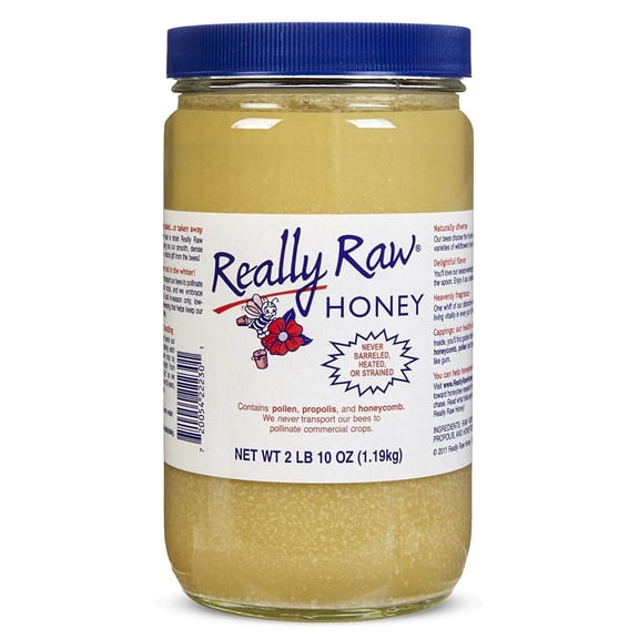 Really Raw Honey, Straight GGA1 from the Hive, Never Heated or Filtered, Harvested from Small USA Family Farms, Smooth and Dense (42 Ounce)