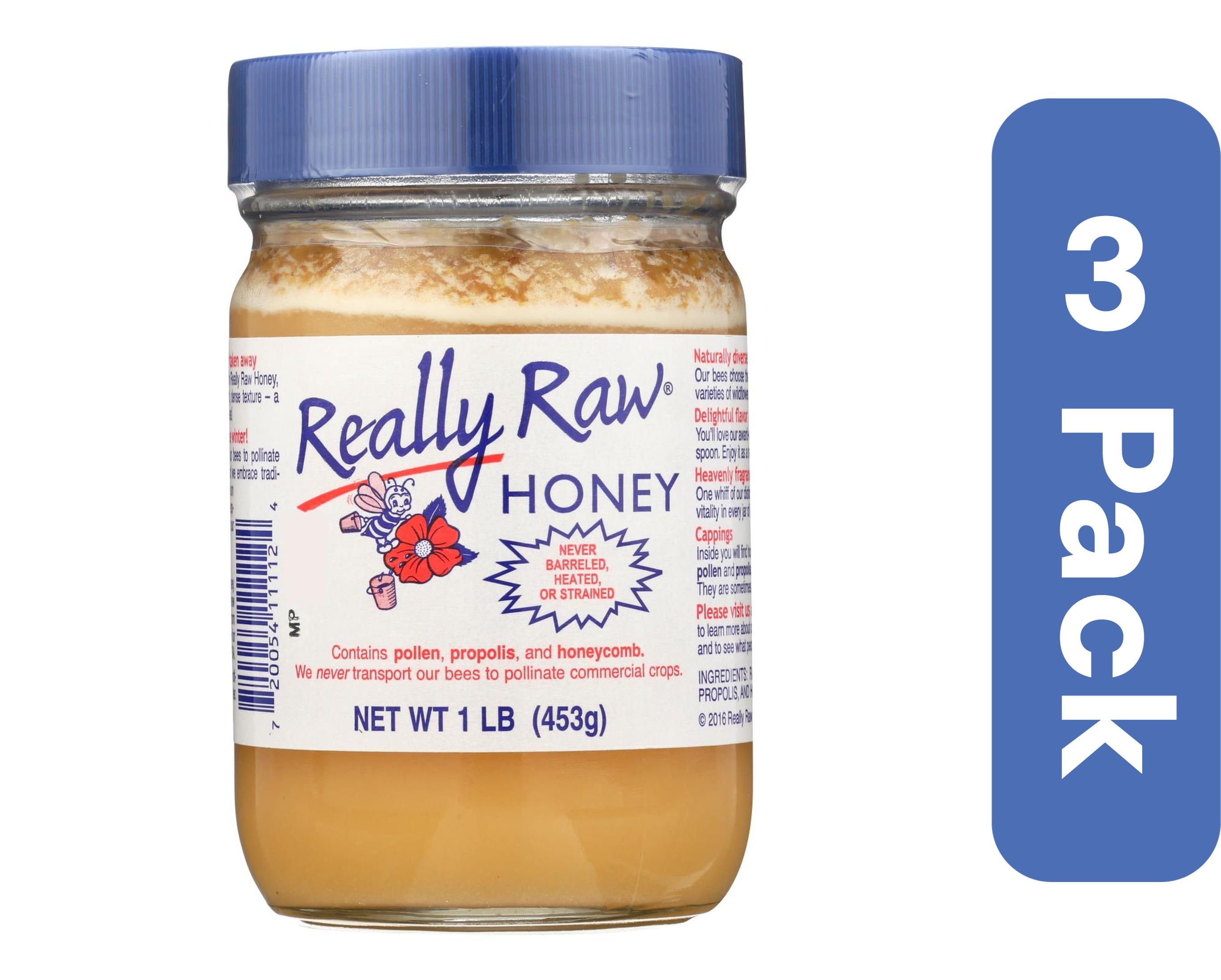 Really Raw Honey Unstrained Pest Free 16 oz (Pack Of 3)