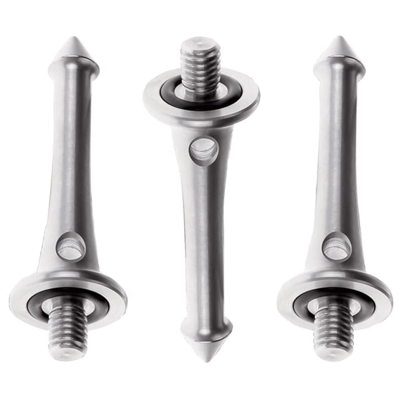 Really Right Stuff Stainless Steel Tripod Foot Spikes, Set of 3, Accidental Backout Prevention O-Rings, Compatible with RRS Tripods & Monopods (RRS-9000023)