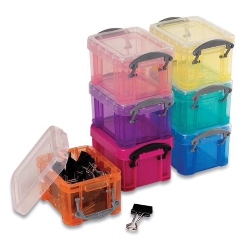Snap-Lid Storage Bin, 0.03 Gal, 1.75" X 2.25" X 1.5", Randomly Assorted Colors