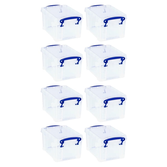Really Useful Box Storage Bin - Snap Lid and Clip Lock - 8 Pack, 1.6 l
