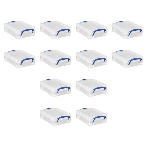 Really Useful Box 1.75L Storage Bin w/Snap Lid & Clip Lock Handle, 12 Pack