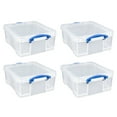 thumbnail image 1 of Really Useful Box 17L Storage Container w/ Lid & Clip Lock Handles (4 Pack), 1 of 9