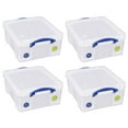 thumbnail image 1 of Really Useful Box 18L Storage Container w/Snap Lid Clip Lock Handle, 4 Pack, 1 of 10
