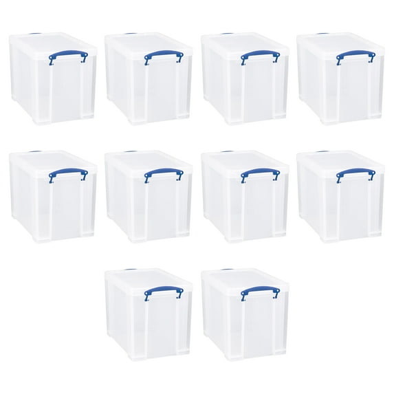 Really Useful Box 19L Storage Container w/ Lid & Clip Lock Handles(10 Pack)