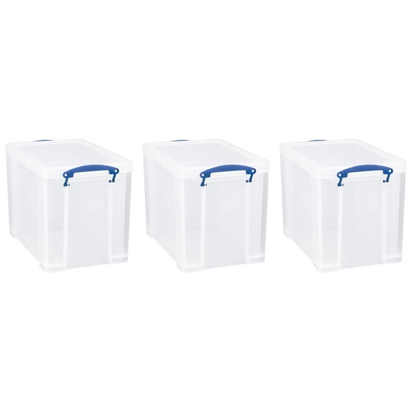 Really Useful Box 19L Storage Container w/ Lid & Clip Lock Handles (3 Pack)