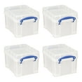 thumbnail image 1 of Open Box Really Useful Box 3 Liter Snap Lid Storage Bin, Clear (4pk), 1 of 7