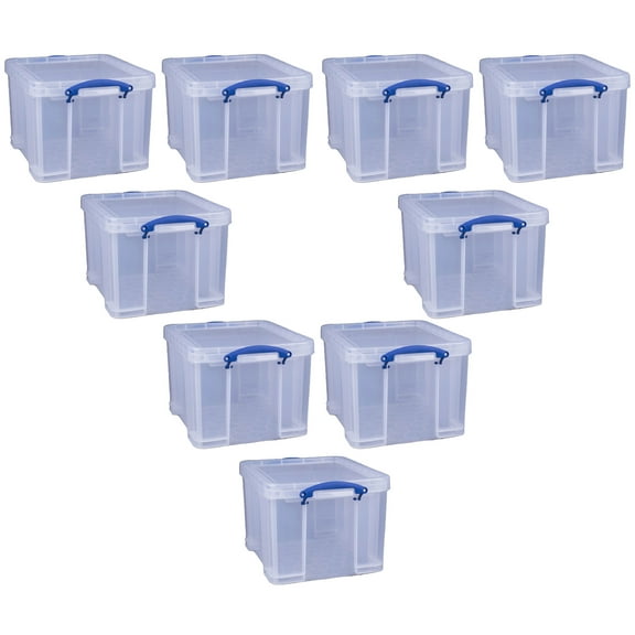 Really Useful Box Storage Bin - Snap Lock Lid - 9 Pack, 32 L