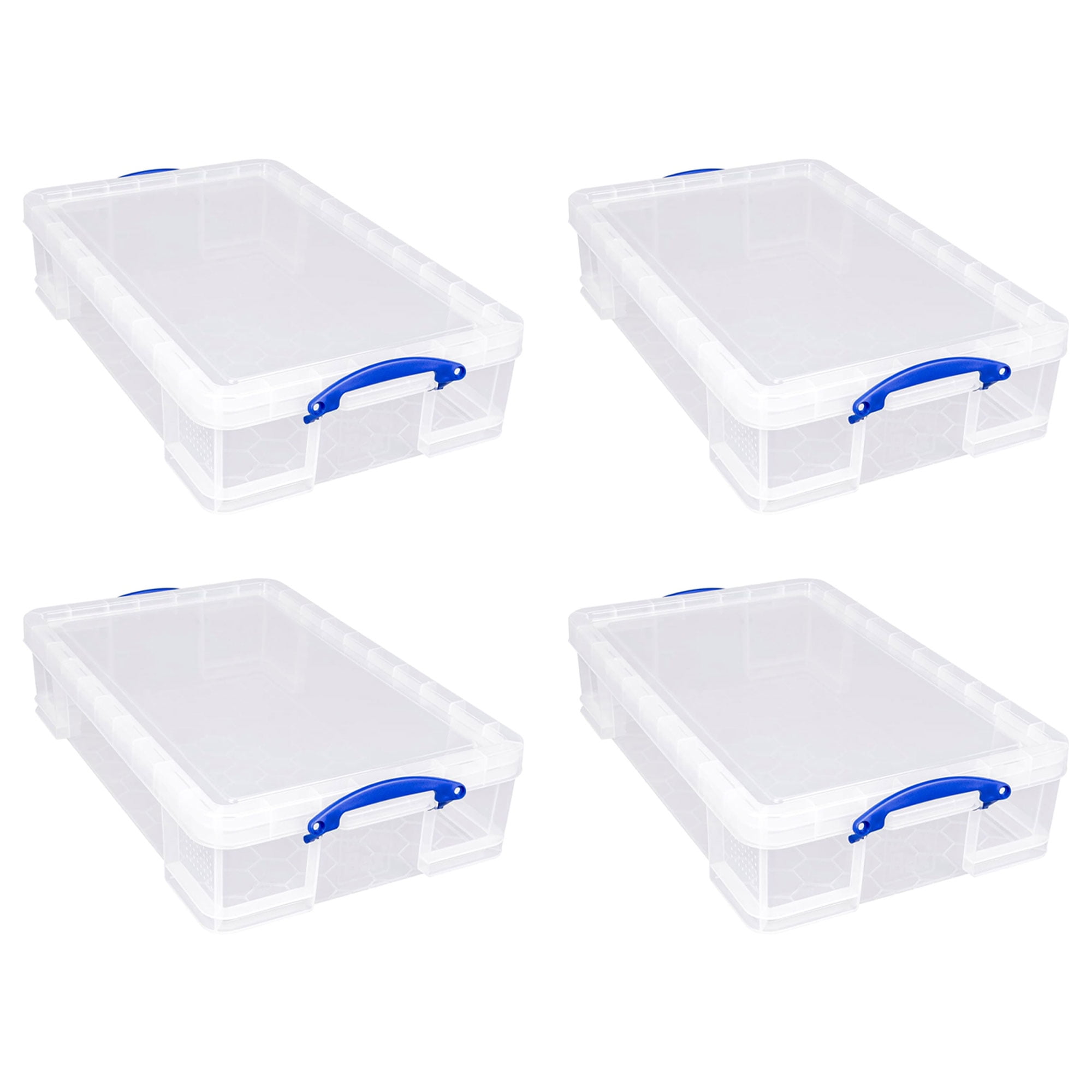 Really Useful Box 33L Storage Container w/Snap Lid Clip Lock Handle, 4 Pack