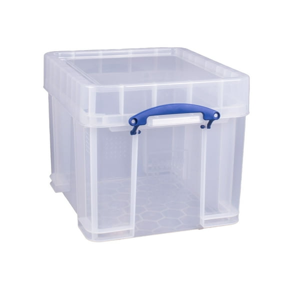 Really Useful Box 35 Liters Transparent Storage Container with Snap Lid