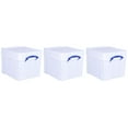 thumbnail image 1 of Really Useful Box 35L Strong Plastic Storage Box with XL Snap Lid, 3 Pack, 1 of 7