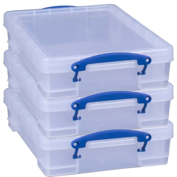 Really Useful Box 4L Storage Container w/ Lid & Clip Lock Handles (3 Pack)