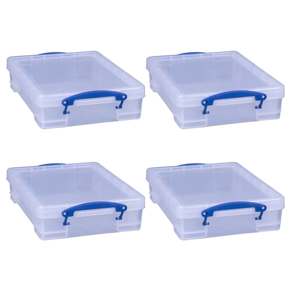 Really Useful Box 4L Storage Container w/ Lid & Clip Lock Handles (4 Pack)