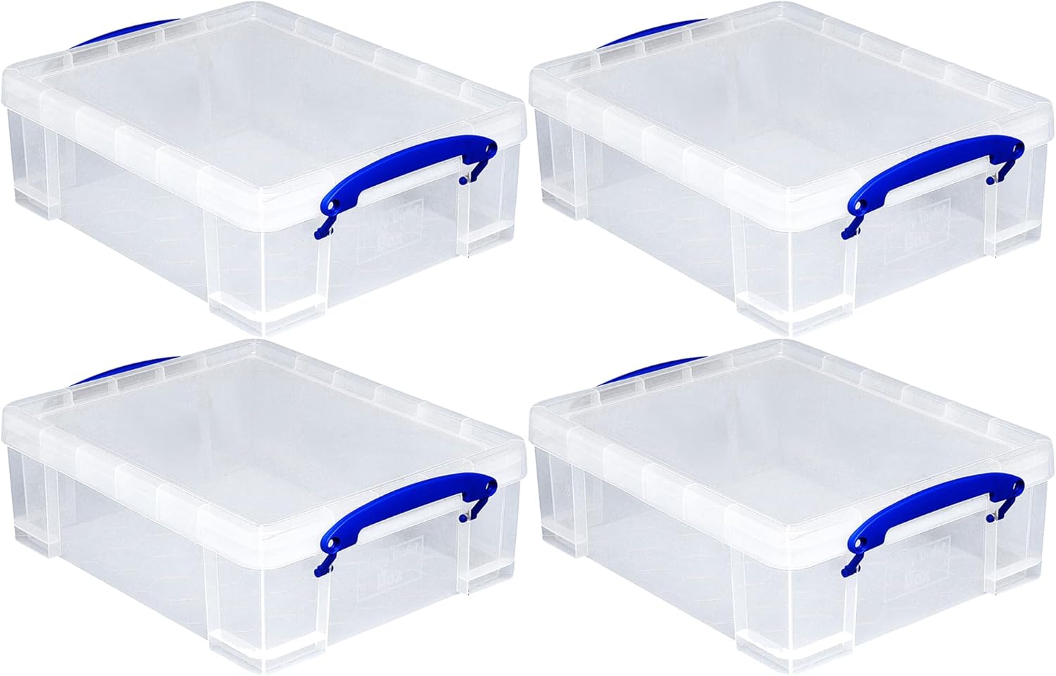 Really Useful Box 8.1 Liter Plastic Stackable Storage Container with Snap Lid & BuiltIn Clip