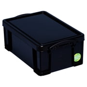 Really Useful Box 9.51 Qt. Latch Lid Storage Tote Solid Black 9BK