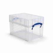 Really Useful Box 9 Liter Transparent Storage Container w/ Snap Lid, 4 Pack