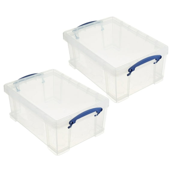 Really Useful Box 9L Storage Container with Lid & Clip Lock Handle (2 Pack)