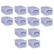 Really Useful Box 9L Transparent Storage Container with Snap Lid, 12 Pack