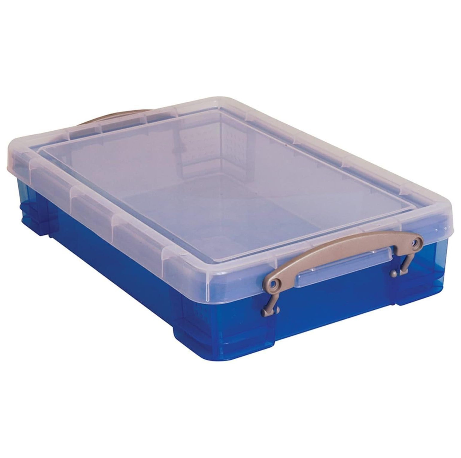 Transparent Blue 4L Stackable Lidded Storage Box