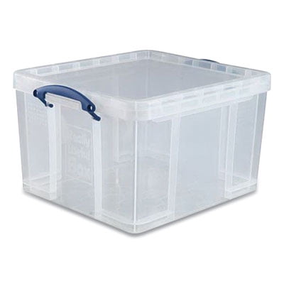 1 PK,Really Useful Box Snap-Lid Storage Bin, 11.09 gal, 17.31" x 20.5" x 12.25", Clear/Blue (42LCL)